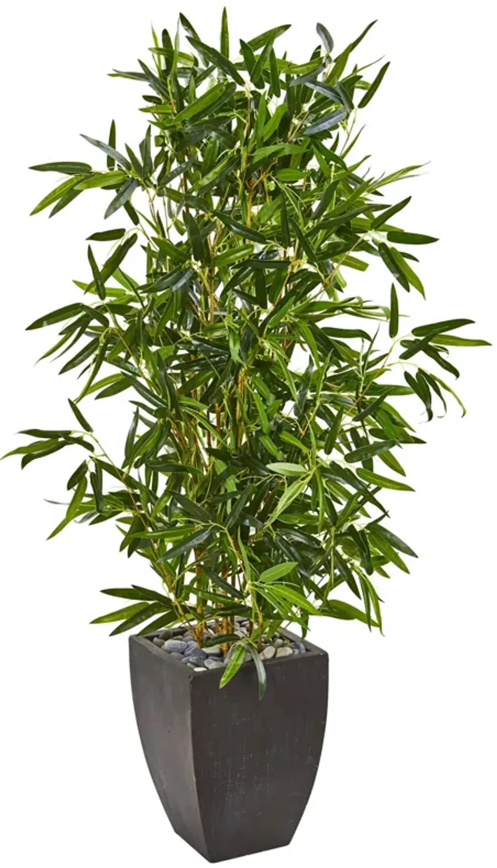 Hivvago 5 Feet Bamboo Artificial Tree in Black Planter (Real Touch) UV Resistant (Indoor/Outdoor)