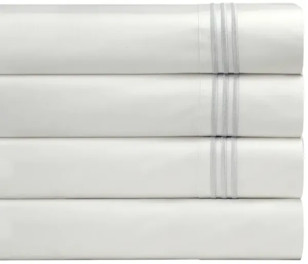 Pointehaven 300 Thread Count Deep Pocket Long Staple Cotton Percale Embroidered Oversized 4 pc Sheet Set