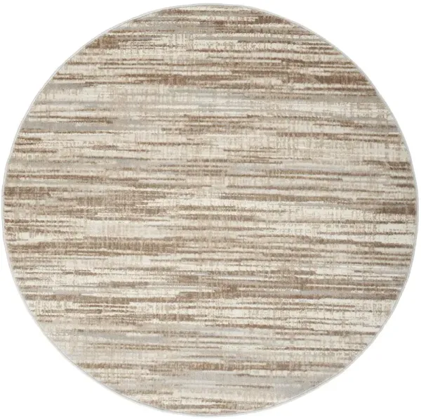 Elation ETN01 Ivory/Gray 5'3" x Round Rug