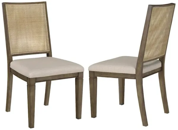 Matisse Woven Rattan Back Dining Side Chair Brown (Set of 2)