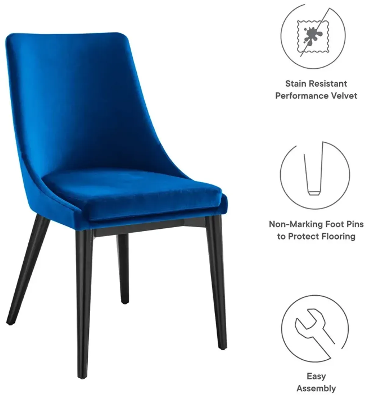 Viscount Performance Velvet Dining Chair