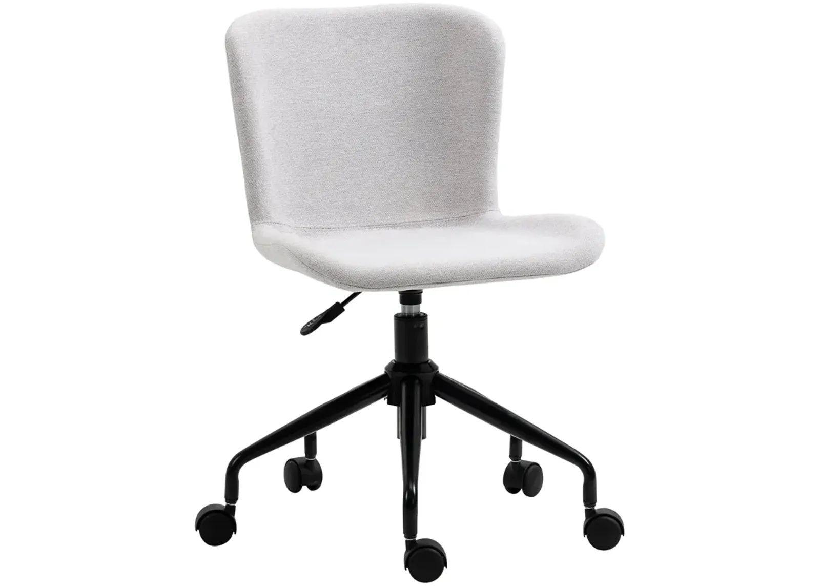 Light Grey Task Chair: Armless Swivel Office Chair for Small Spaces