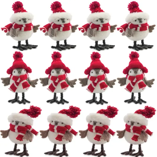Winter Bird Set of 12 for Seasonal and Holiday Accents
