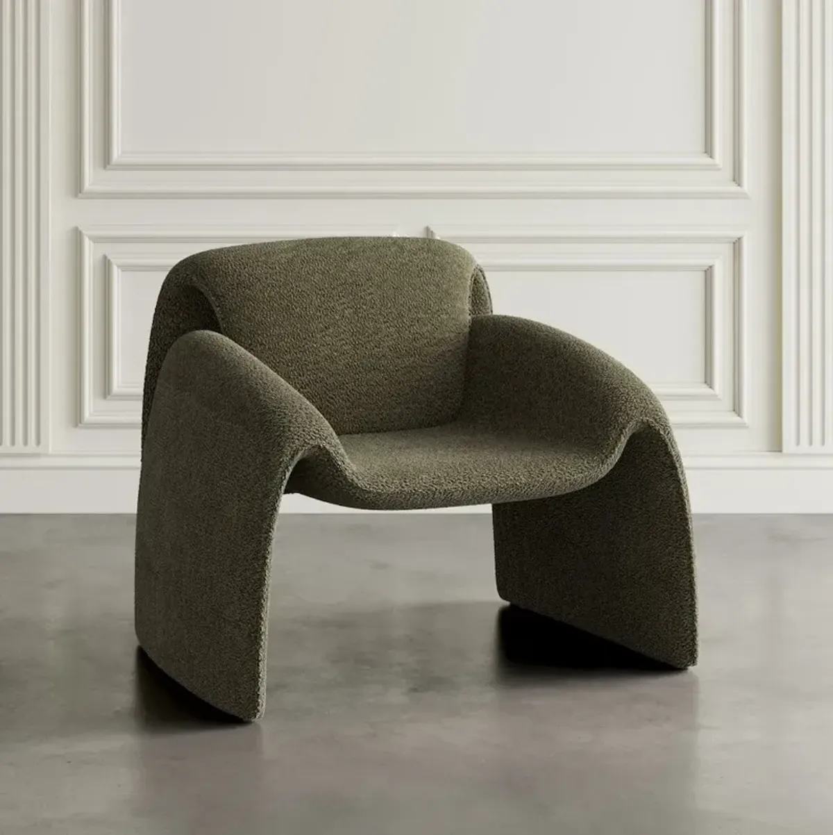 Jofran Dolce Mid-Century Modern Bent Angle Upholstered Accent Chair