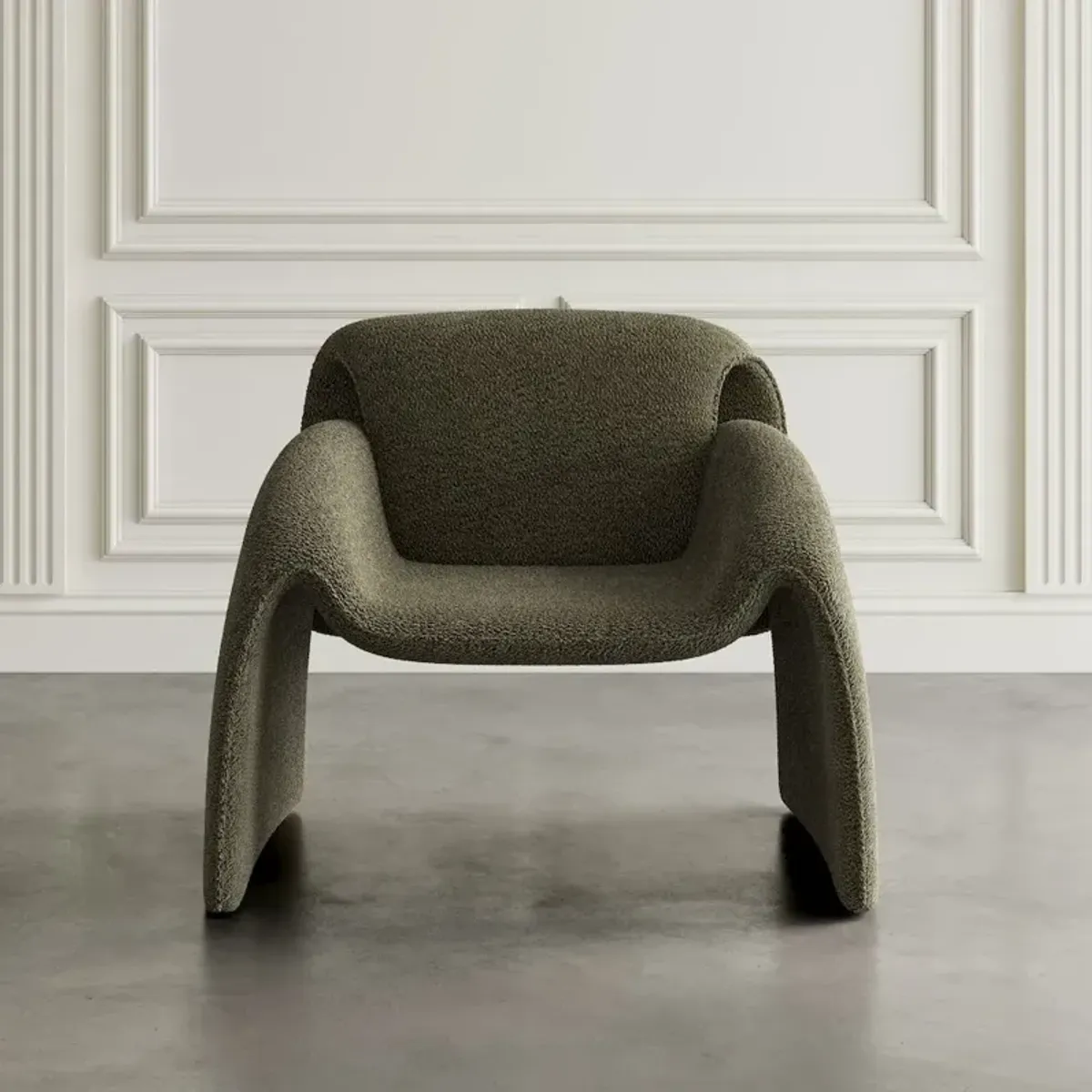 Jofran Dolce Mid-Century Modern Bent Angle Upholstered Accent Chair