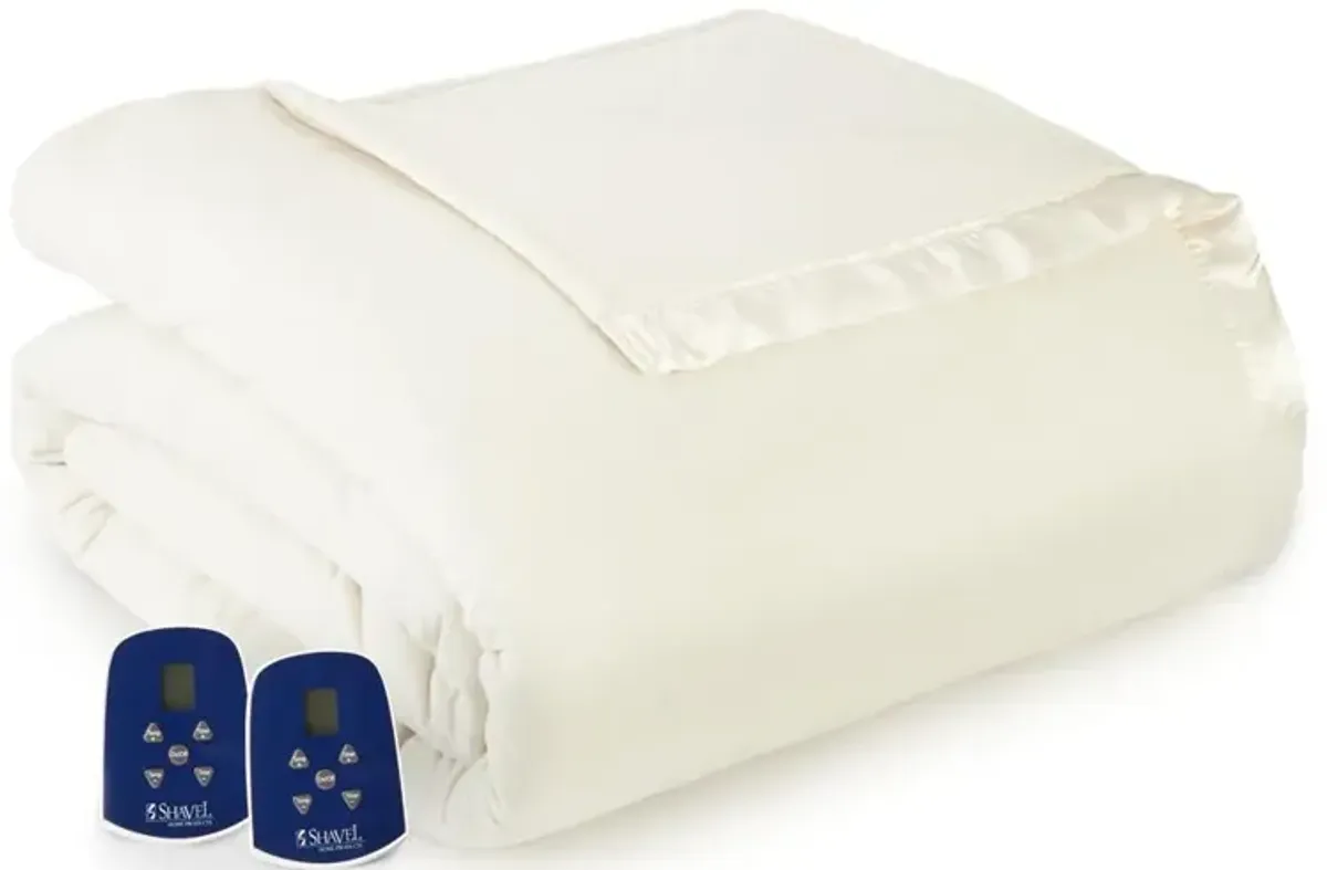 Shavel Micro Flannel Heating Technology Luxuriously Soft And Warm Solid Electric Blanket