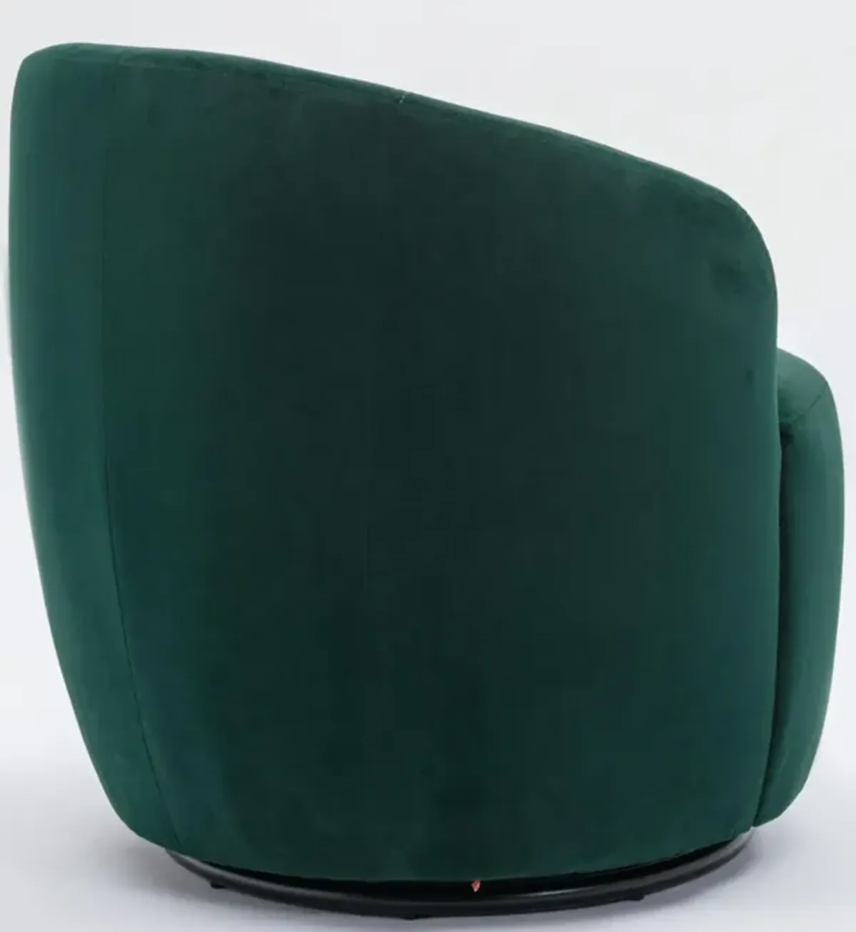 Hivvago Velvet Fabric Swivel Accent Armchair Plain Barrel Chair With Metal Ring