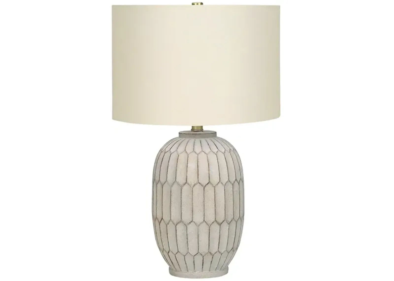 Monarch Specialties I 9720 - Lighting, 24"H, Table Lamp, Cream Resin, Ivory / Cream Shade, Transitiona