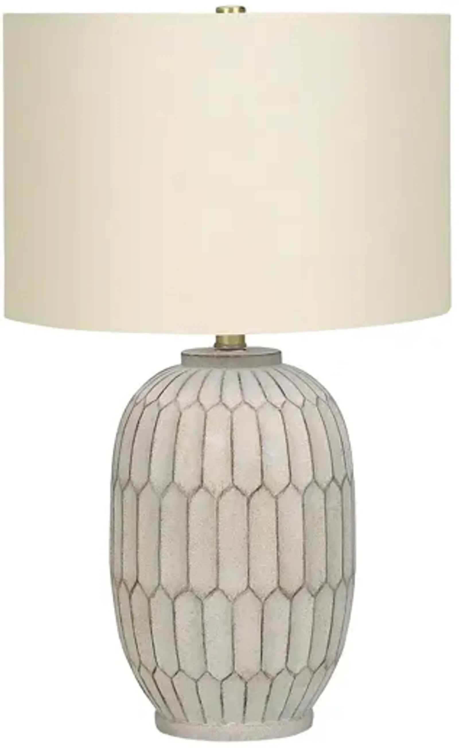 Monarch Specialties I 9720 - Lighting, 24"H, Table Lamp, Cream Resin, Ivory / Cream Shade, Transitiona