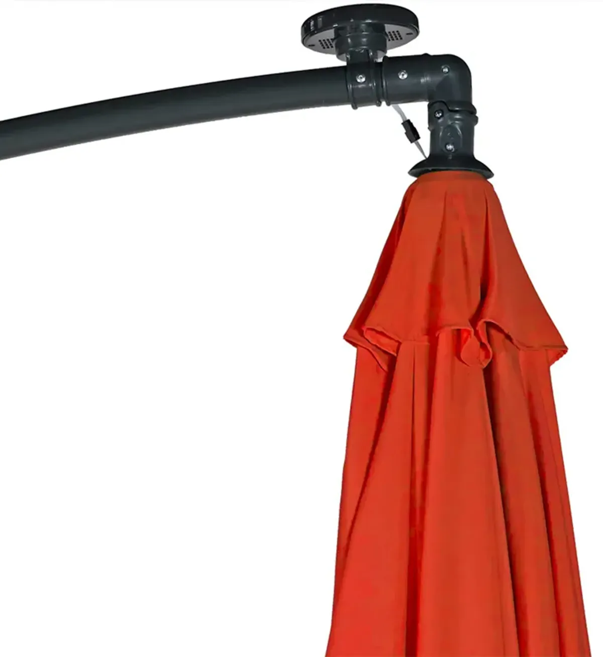 Sunnydaze 10 ft Solar Offset Steel Patio Umbrella with Crank