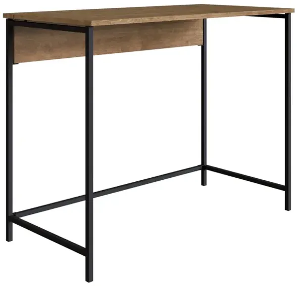 Industrial-Style Foldable Desk-Walnut Black Steel Legs