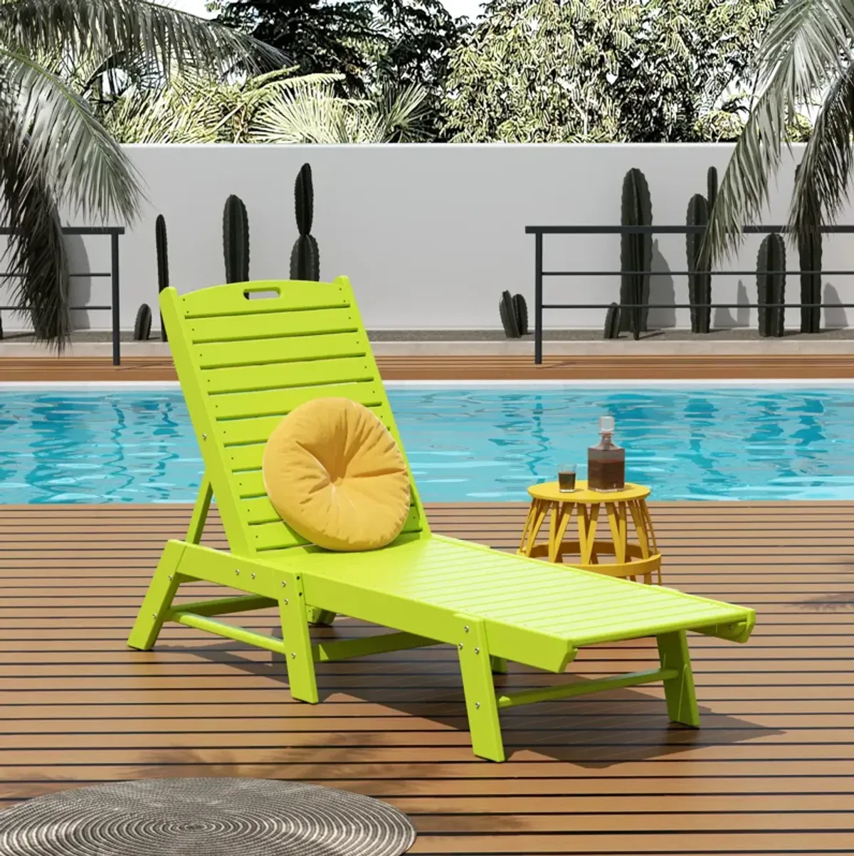 Reclining Outdoor Patio Adjustable Chaise Lounge Chair