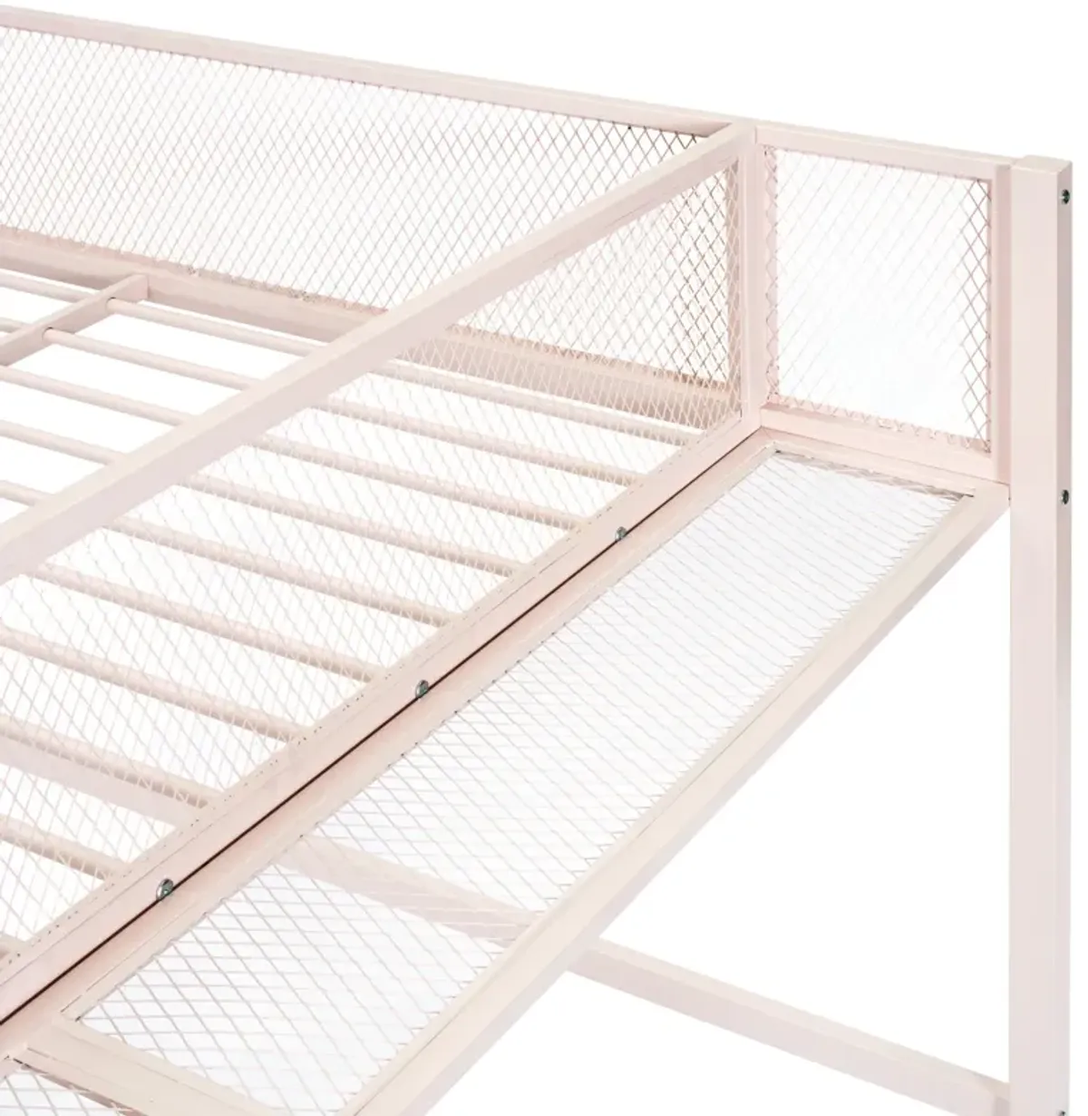 Merax Metal Loft Bed with Storage Shelves