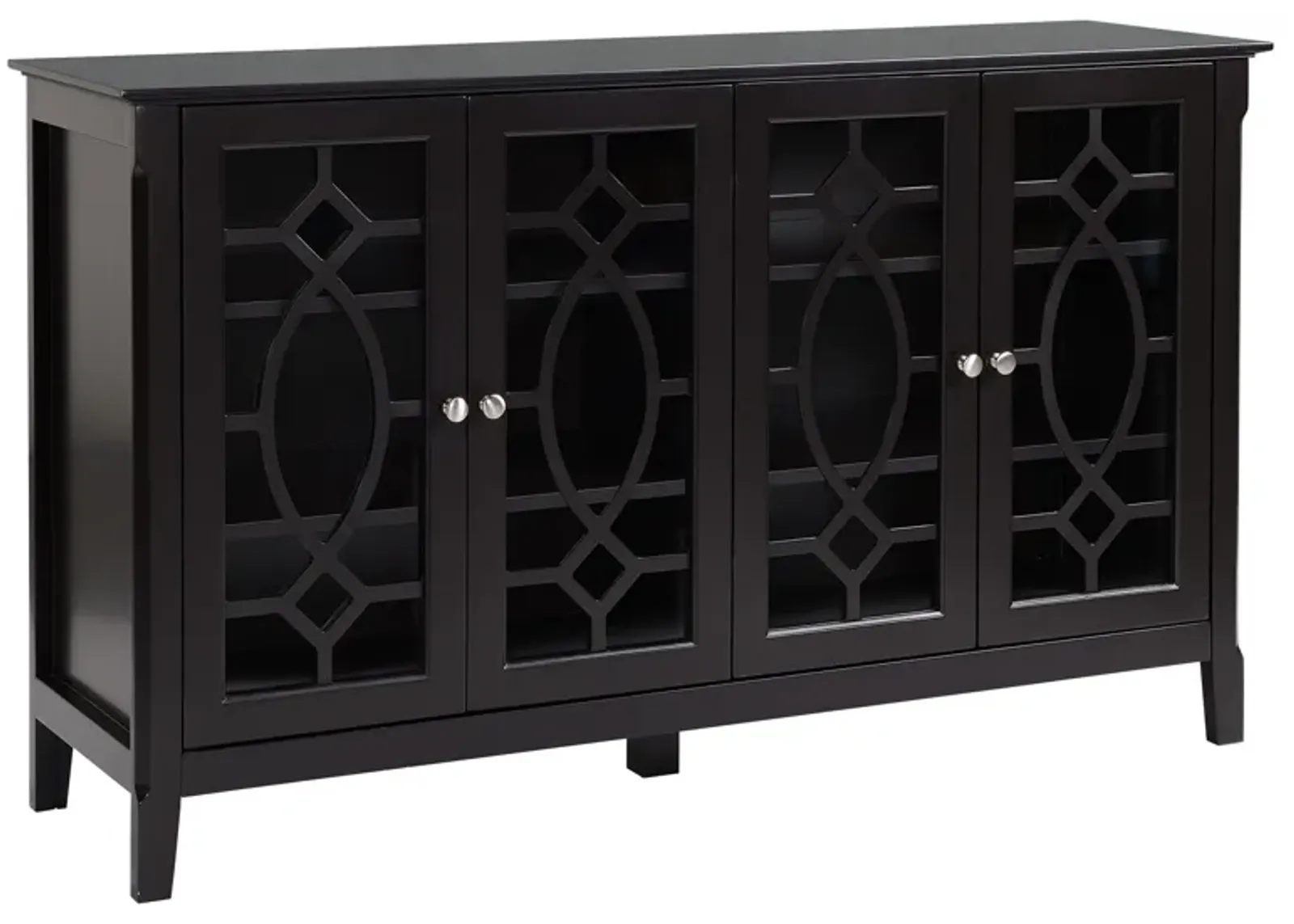 HOMCOM Sideboard Buffet Cabinet, Kitchen Storage Cabinet, Glass Door Accent Cabinet with Adjustable Shelves, Espresso