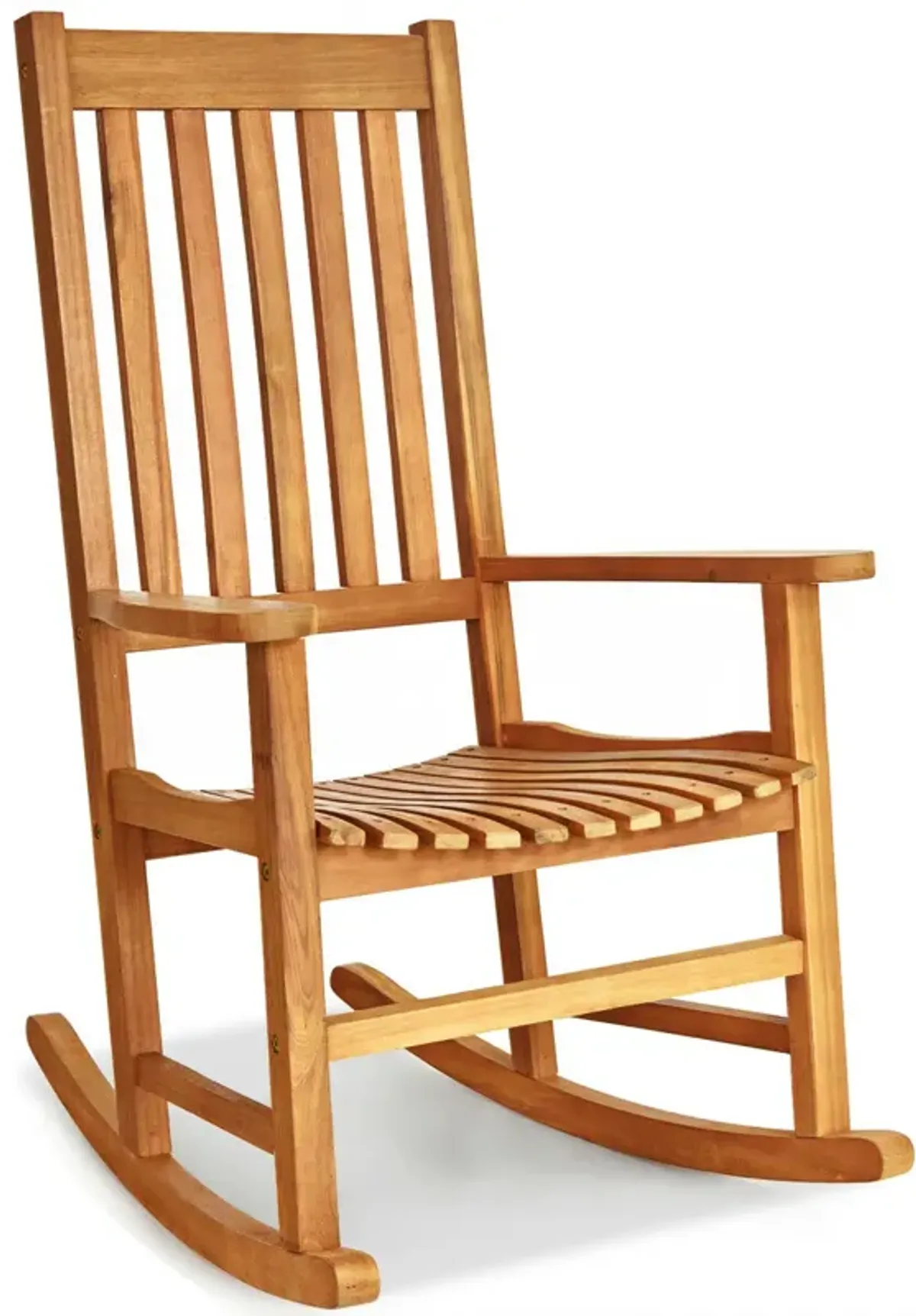 Indoor Outdoor Wooden High Back Rocking Chair