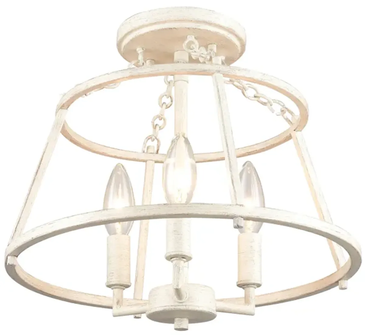 Joanie 13'' Wide White 3-Light Semi Flush Mount