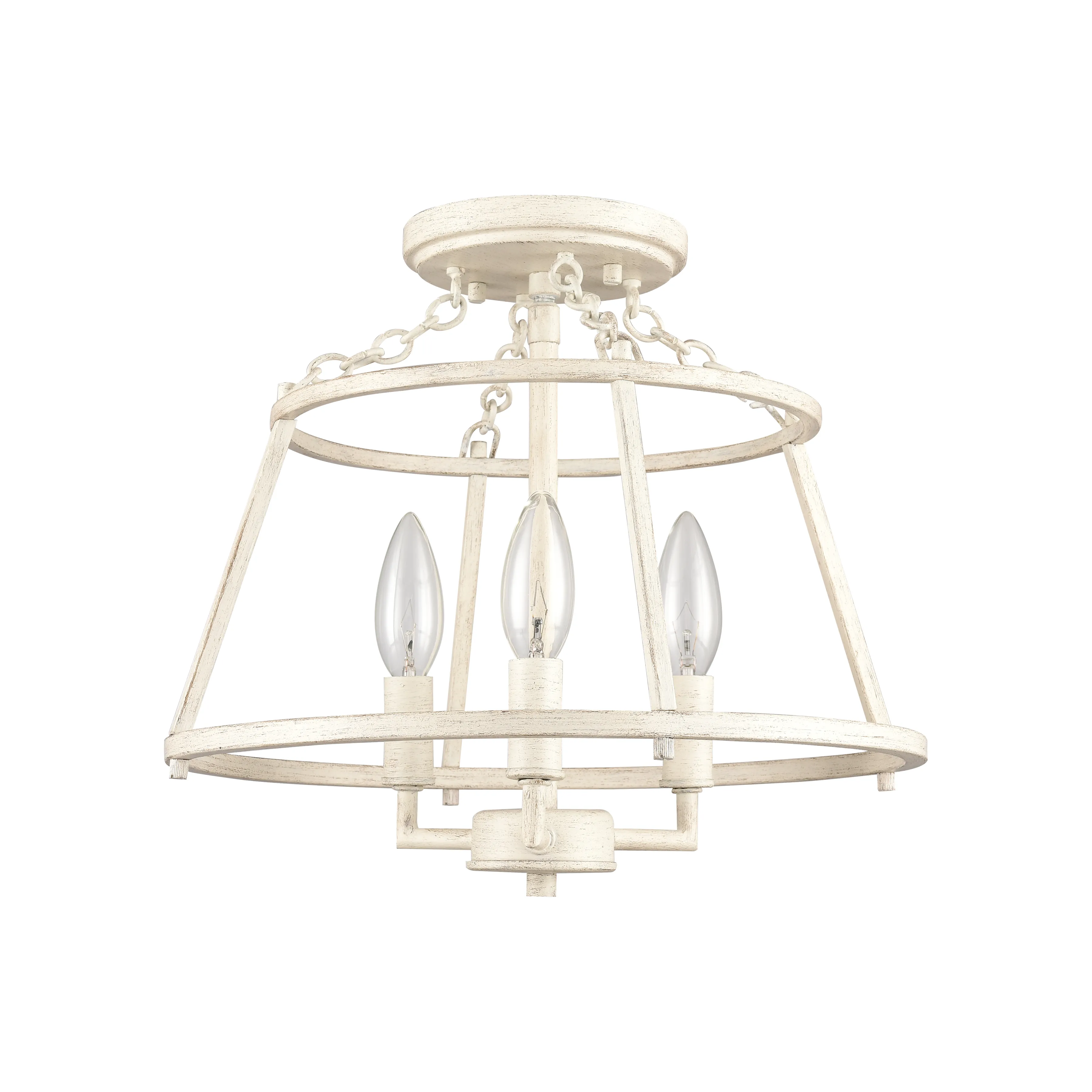 Joanie 13'' Wide White 3-Light Semi Flush Mount