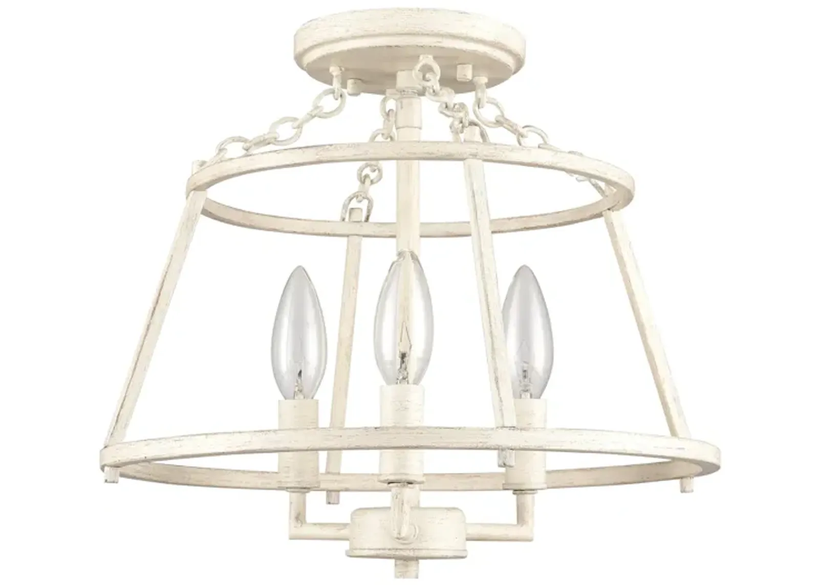 Joanie 13'' Wide White 3-Light Semi Flush Mount