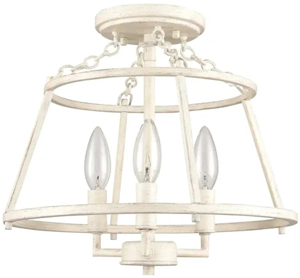 Joanie 13'' Wide White 3-Light Semi Flush Mount