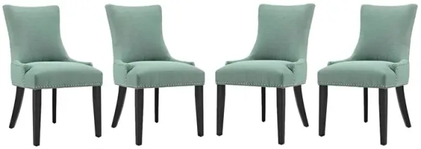 Modway Marquis Modern Upholstered Fabric Four Dining Chairs with Nailhead Trim in Laguna