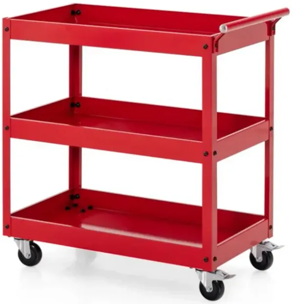 Hivvago 3-Tier Utility Cart with Steel Frame and Four Wheels
