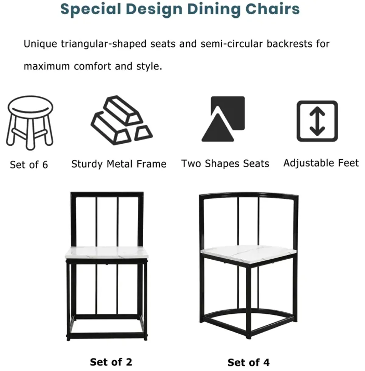 Streamdale 7-Piece Compact Marble Dining Set