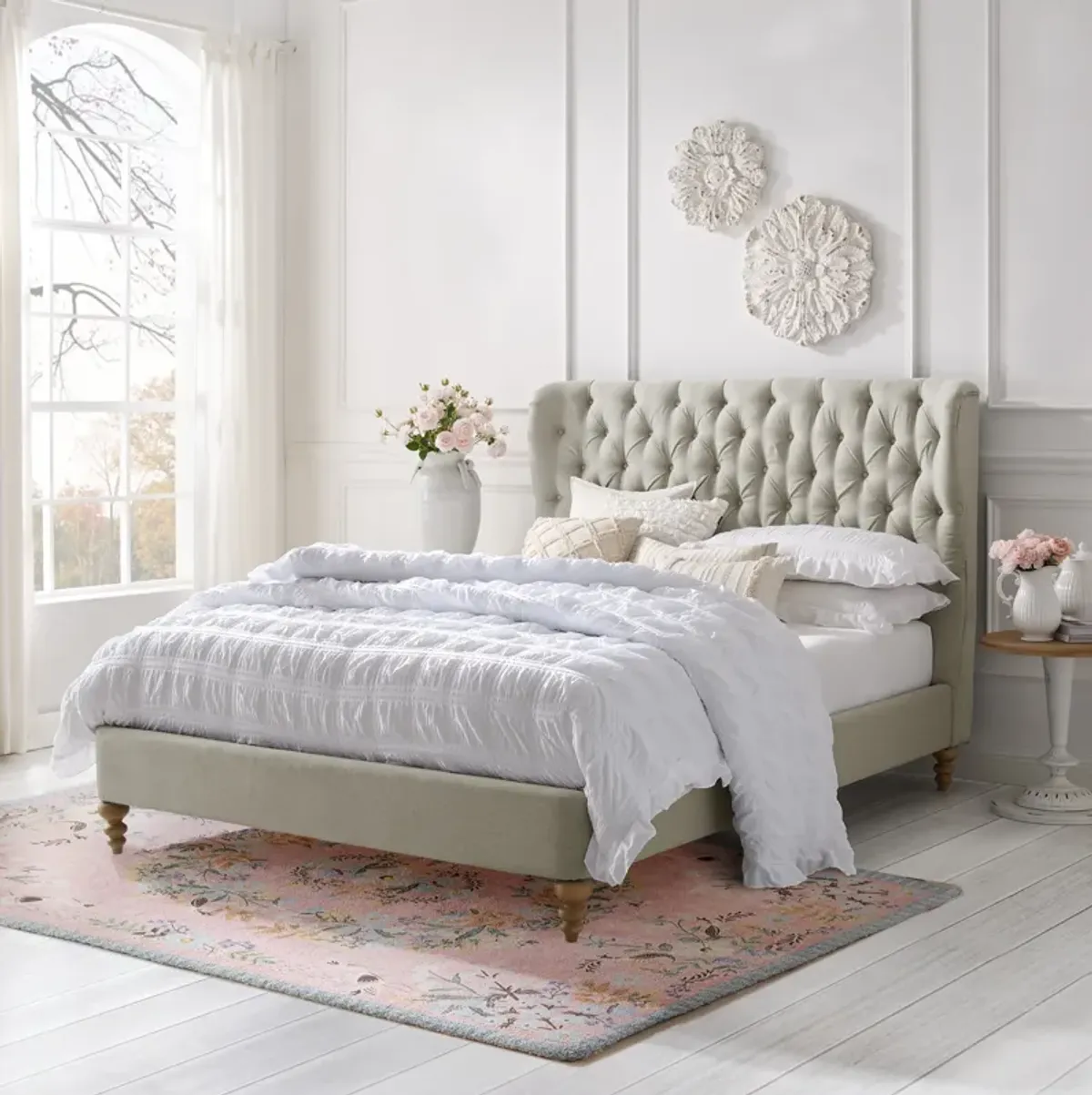 Rustic Manor Adilyn Linen Platform Bed