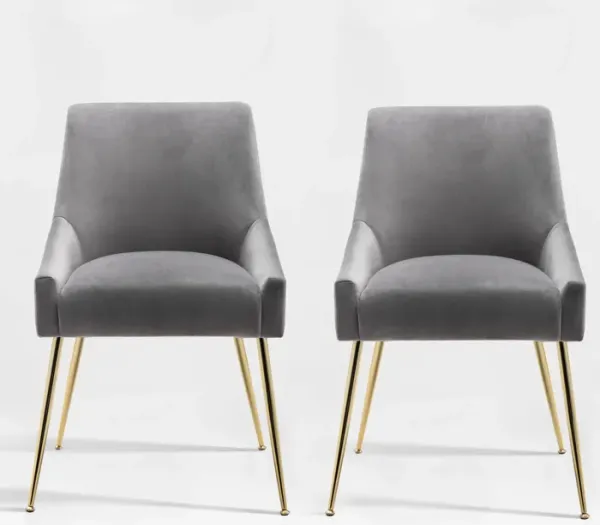 WestinTrends Upholstered Velvet Accent Chair With Metal Leg (Set of 2)