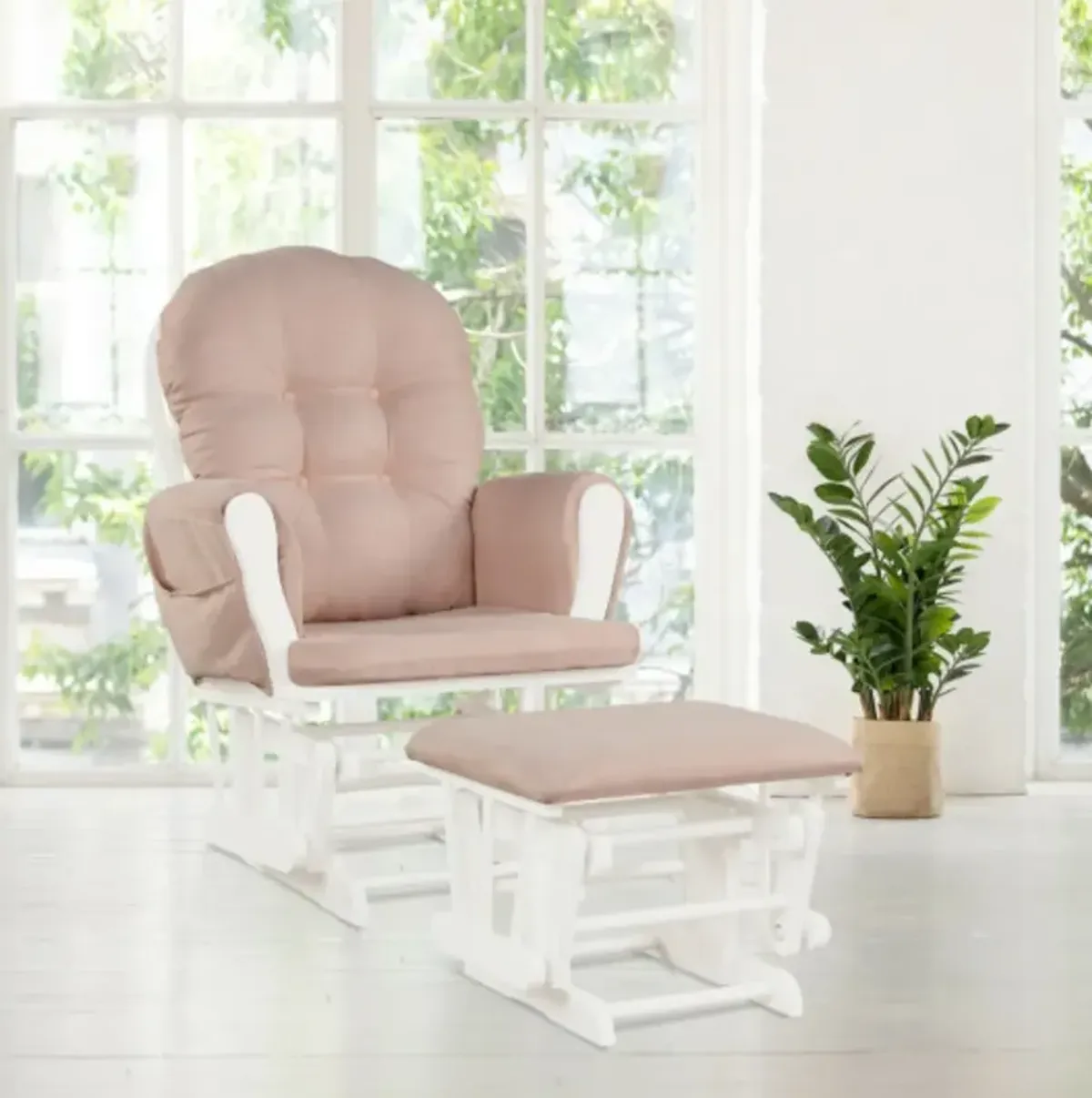 Baby Nursery Relax Rocker Rocking Chair Glider and Ottoman Set