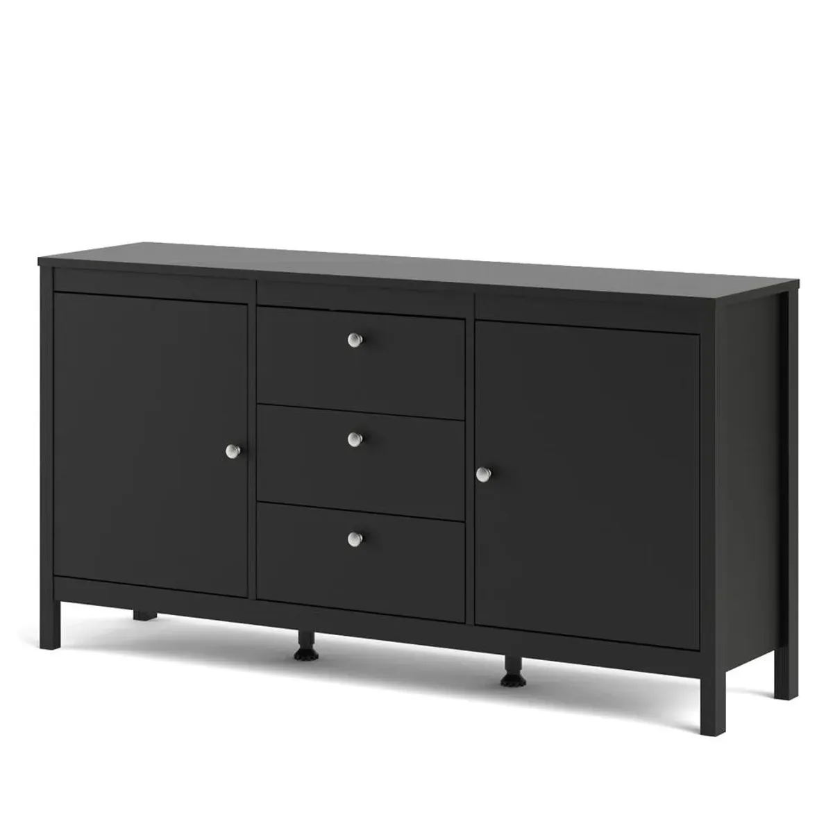 Tvilum Madrid 2 Door Sideboard with 3 Drawers, Black Matte