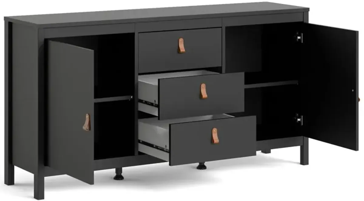 Tvilum Madrid 2 Door Sideboard with 3 Drawers, Black Matte