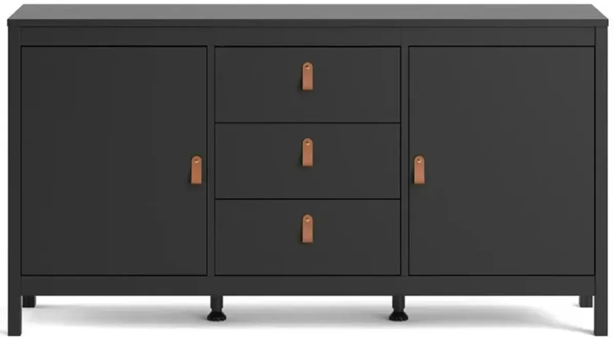 Tvilum Madrid 2 Door Sideboard with 3 Drawers, Black Matte