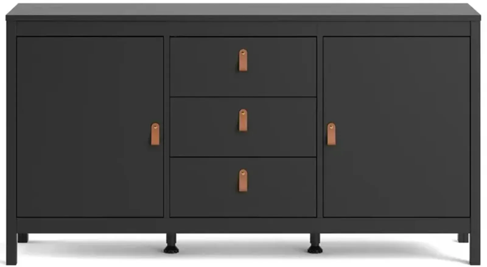 Tvilum Madrid 2 Door Sideboard with 3 Drawers, Black Matte