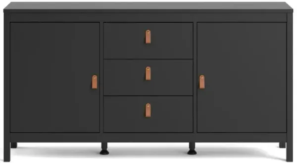 Tvilum Madrid 2 Door Sideboard with 3 Drawers, Black Matte
