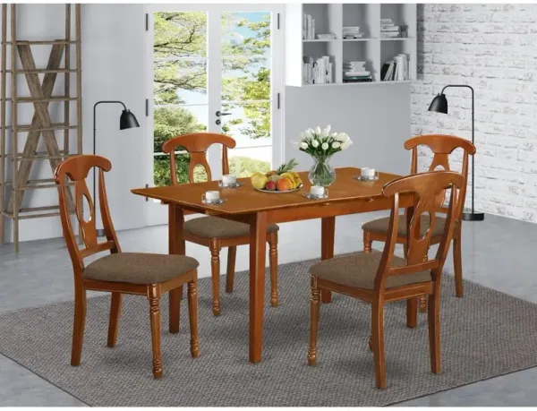 5 PC Kitchen Table set Table with Leaf and 4 Dining Table Chairs