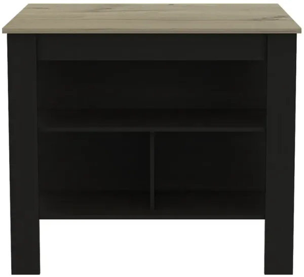 Modern Wooden Kitchen Island with Durable Marble Countertop
