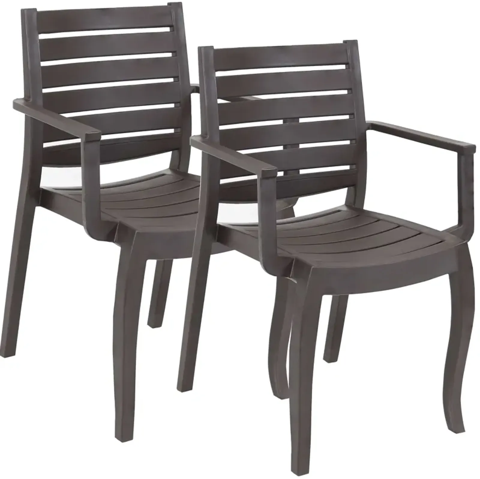 Sunnydaze Illias Plastic Stackable Patio Armchair