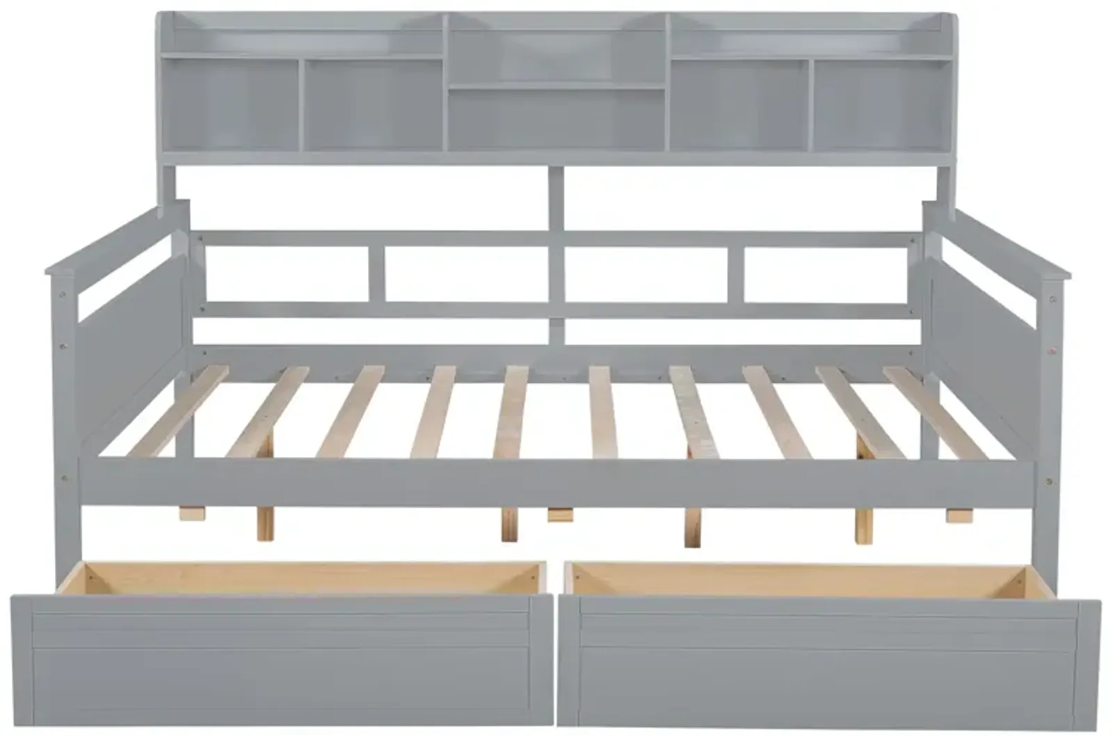 Merax Modern Daybed Bed with  Storage Shelves