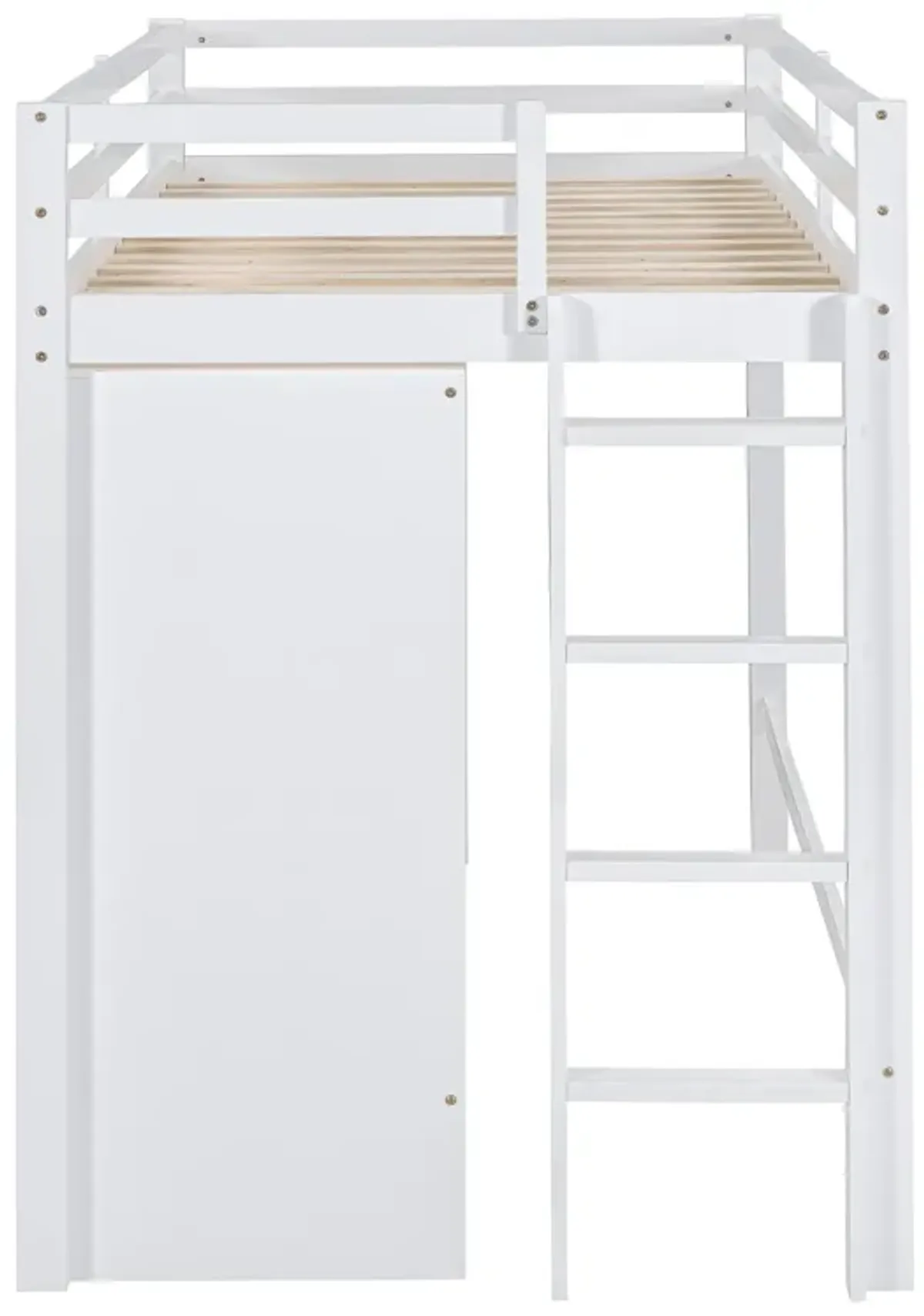 Merax Loft Bed with Two Wardrobes