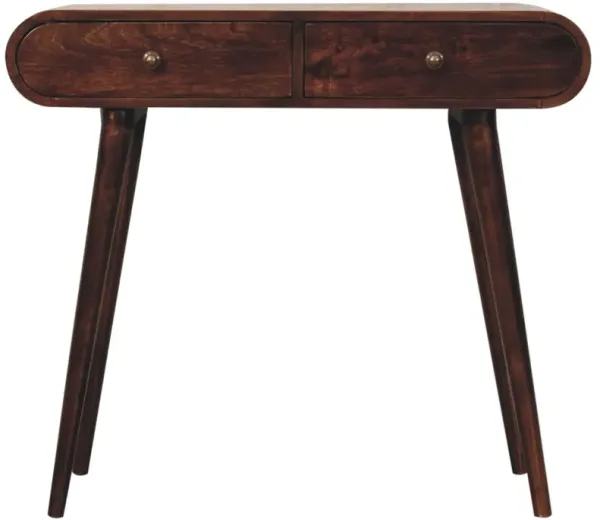 Artisan Furniture Solid Wood California Walnut Curved Edge Console Table