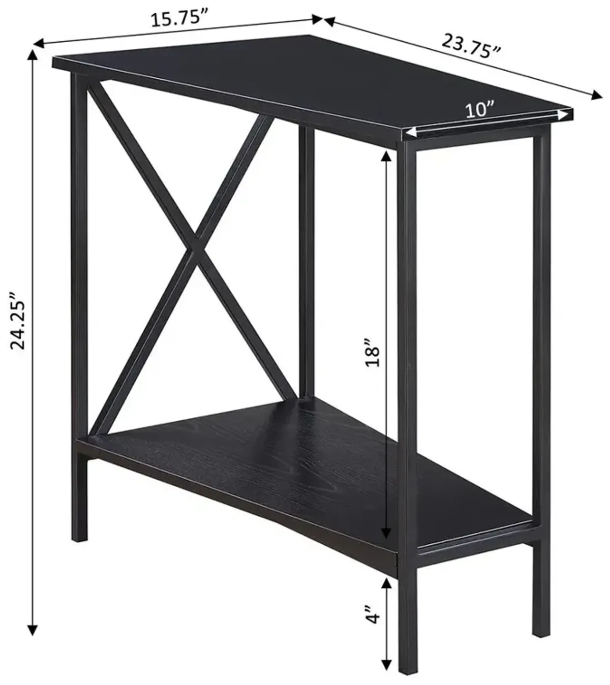 Convience Concept, Inc. Tucson Wedge End Table with Shelf