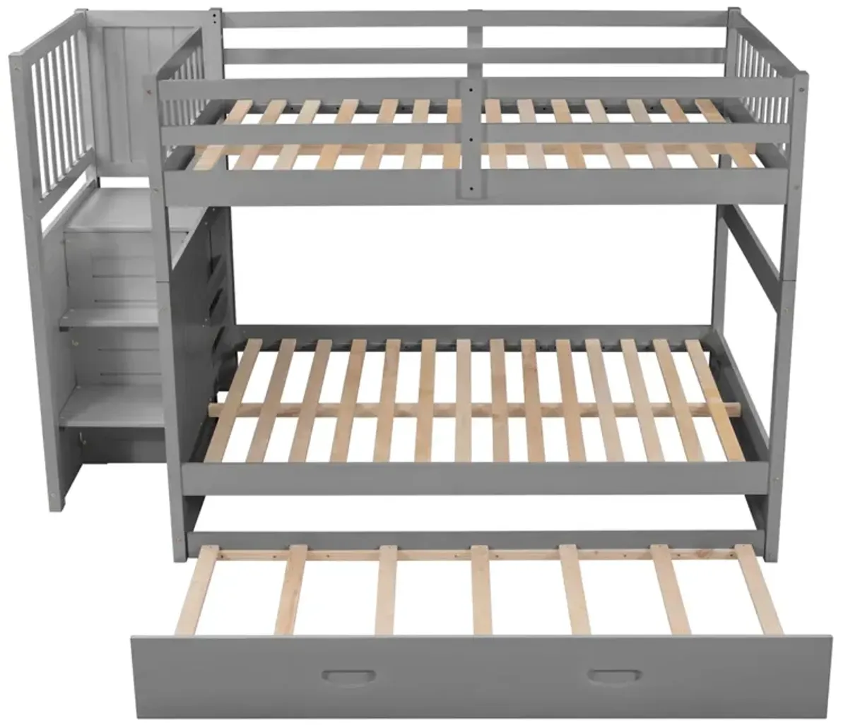 Full Over Full Bunk Bed With Twin Size Trundle