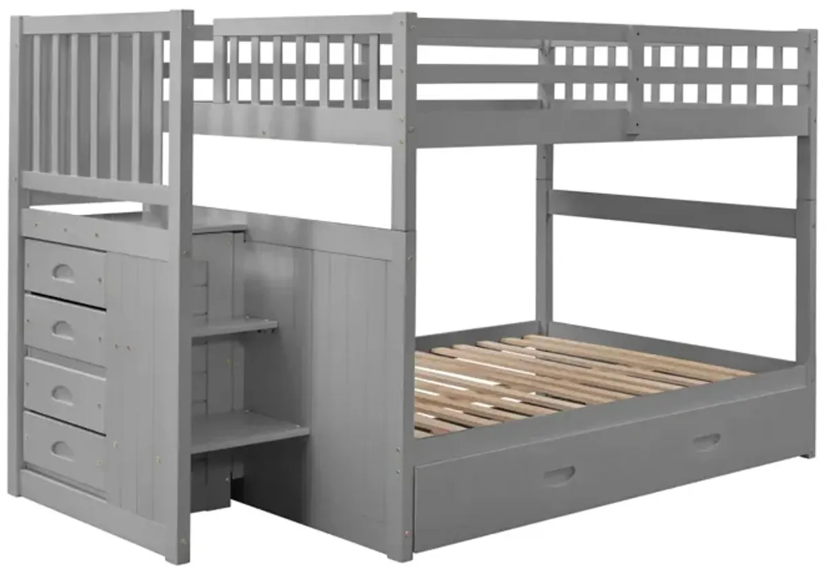 Full Over Full Bunk Bed With Twin Size Trundle