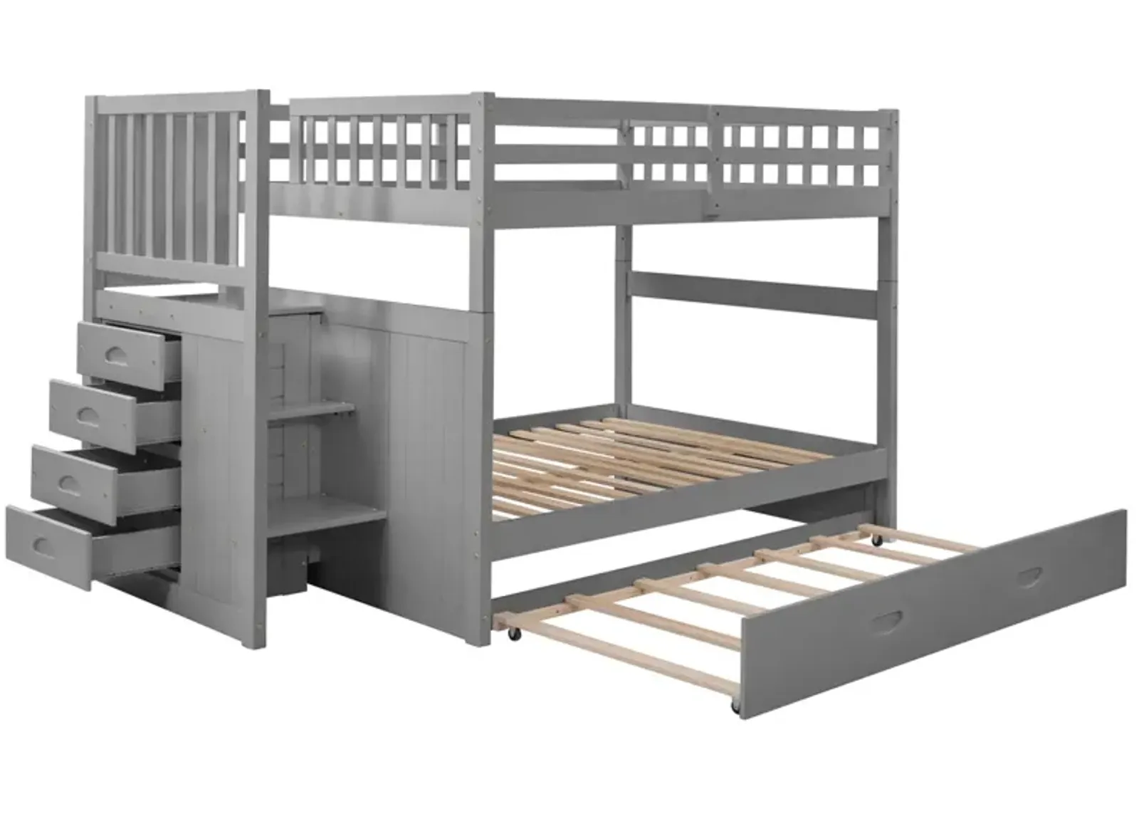 Full Over Full Bunk Bed With Twin Size Trundle