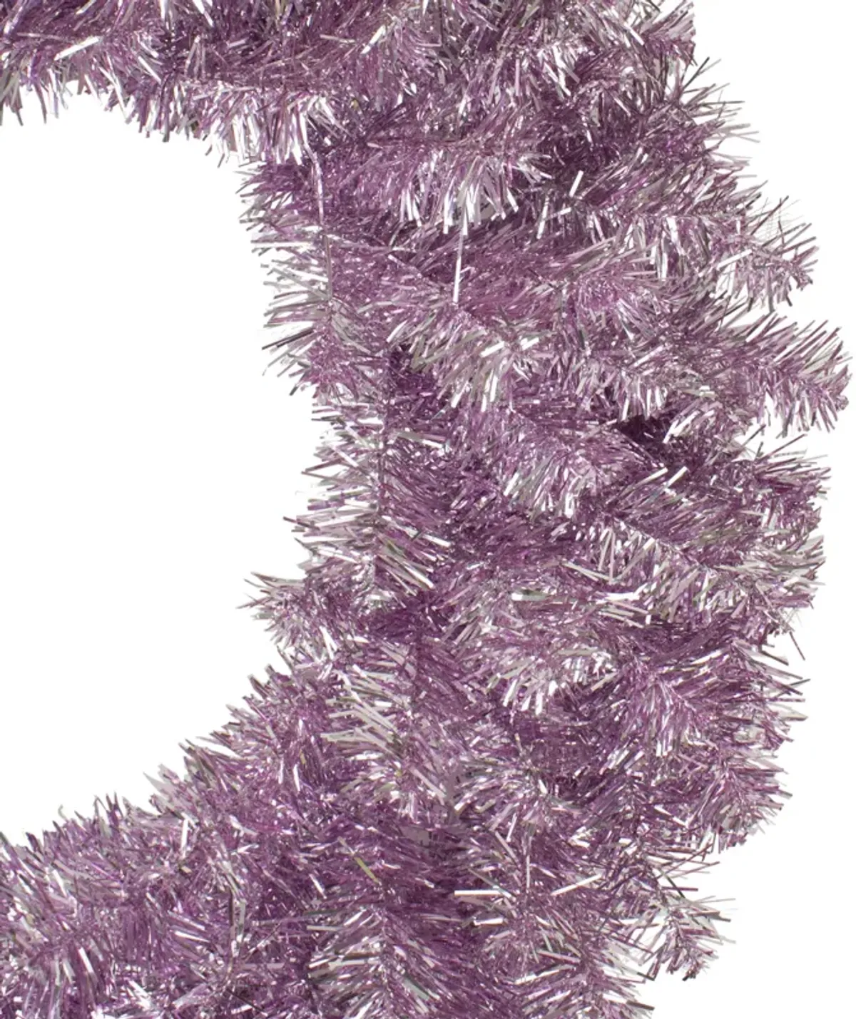 Metallic Pink Tinsel Artificial Christmas Wreath  24-Inch  Unlit