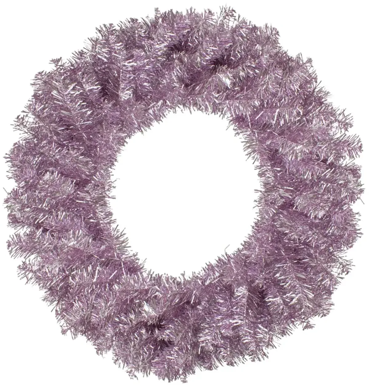 Metallic Pink Tinsel Artificial Christmas Wreath  24-Inch  Unlit