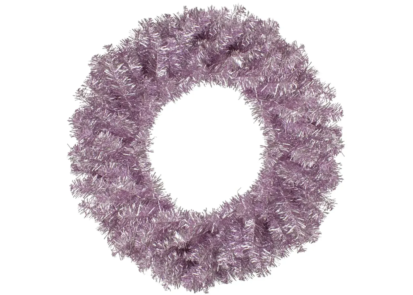 Metallic Pink Tinsel Artificial Christmas Wreath  24-Inch  Unlit