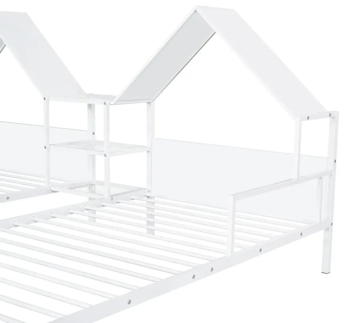 Merax Platform Double Beds with House Headboard