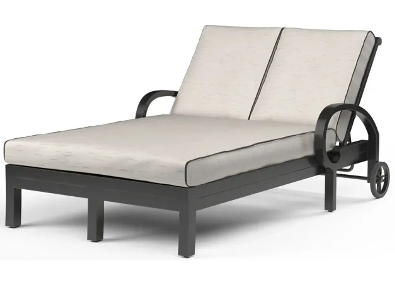 Monterey Double Chaise in Frequency Sand w/ Contrast Canvas Java Welt