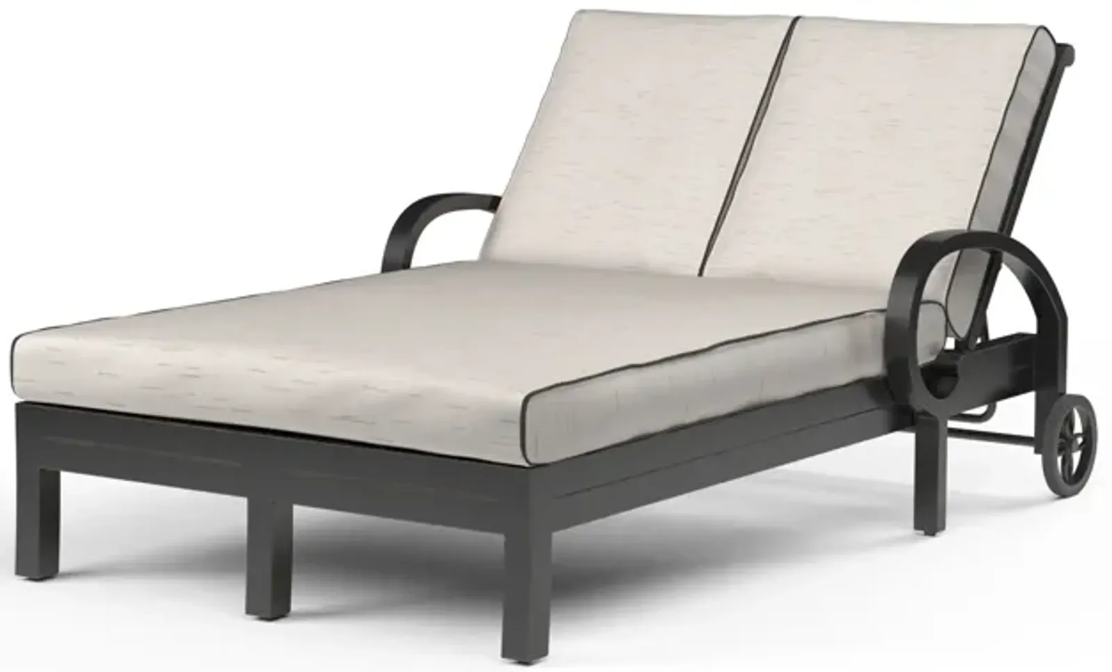 Monterey Double Chaise in Frequency Sand w/ Contrast Canvas Java Welt